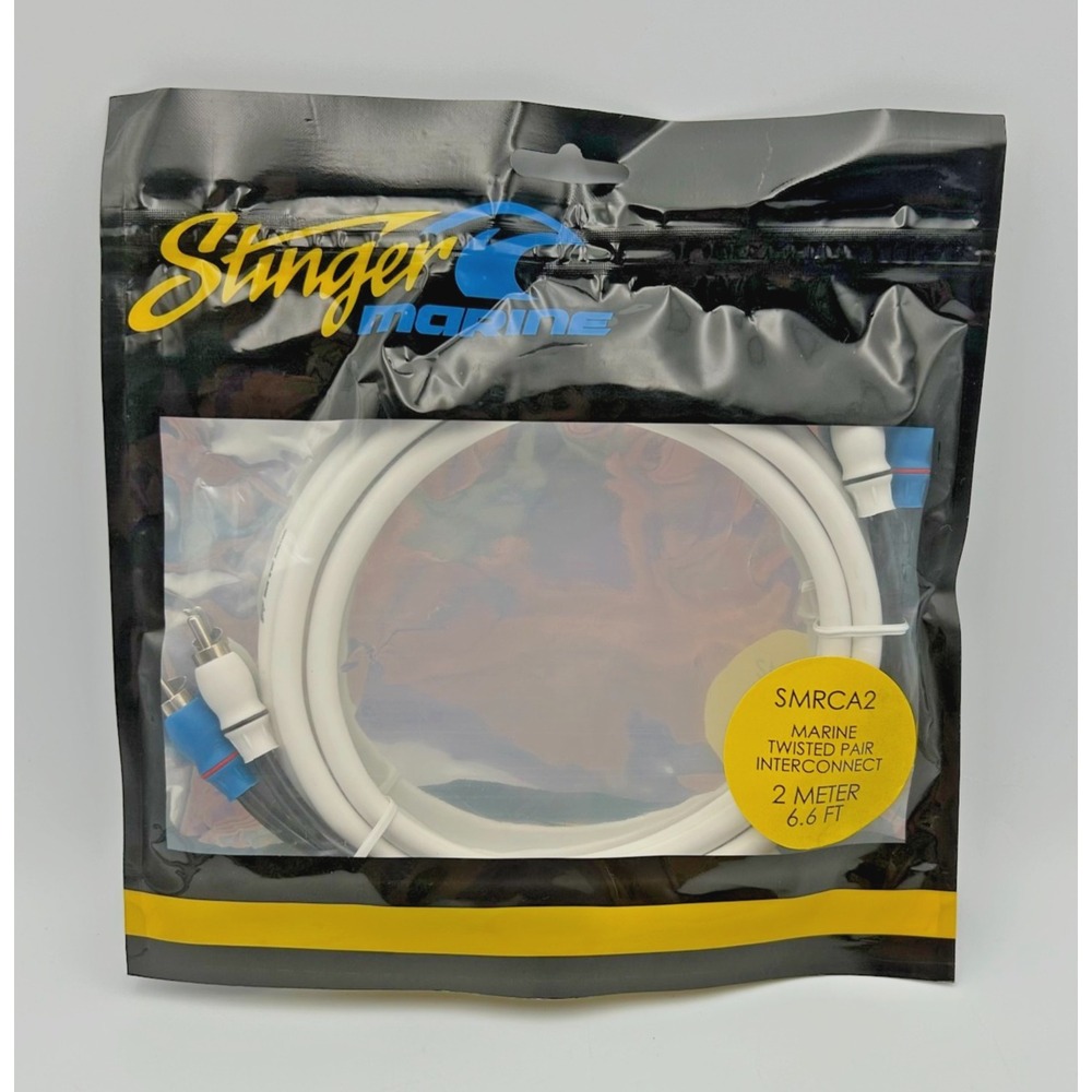 Stinger SMRCA2 Marine Grade 2-Channel RCA Interconnect Audio Cable 2m/6.6ft